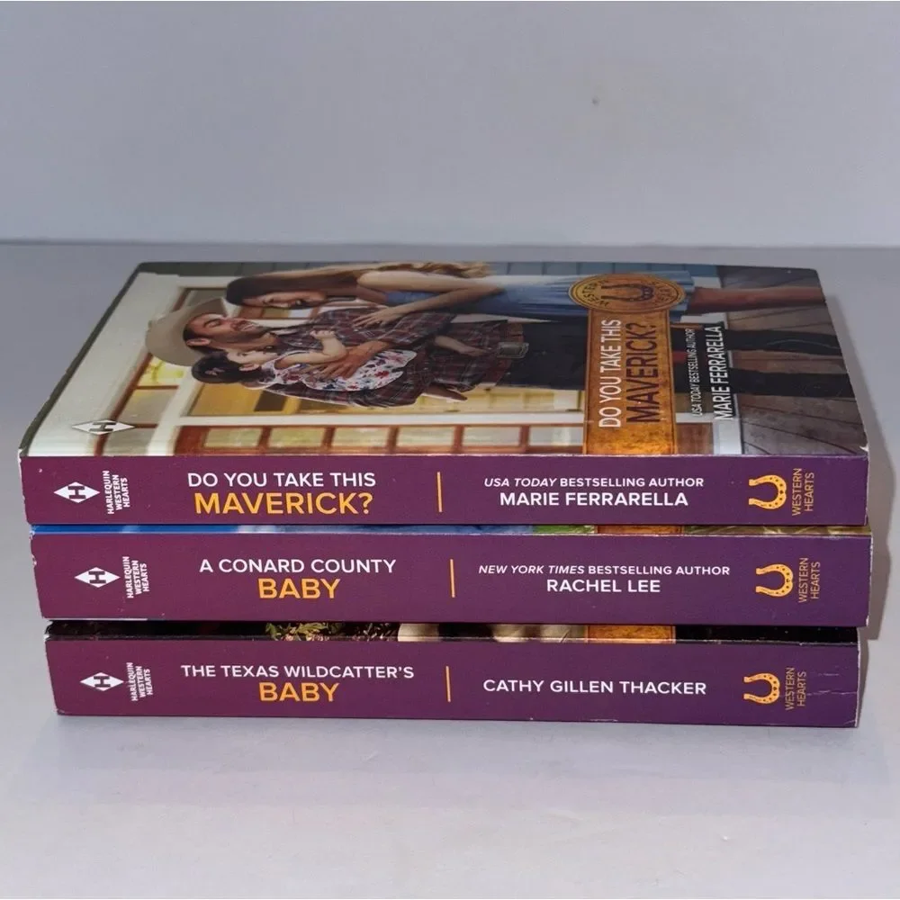 3 Harlequin western hearts Romantic Novel paperback bundle